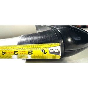 Coach Elsa Womens Chunky Heel Sz 9 B Black Leather Slip On Shoes Italy Made